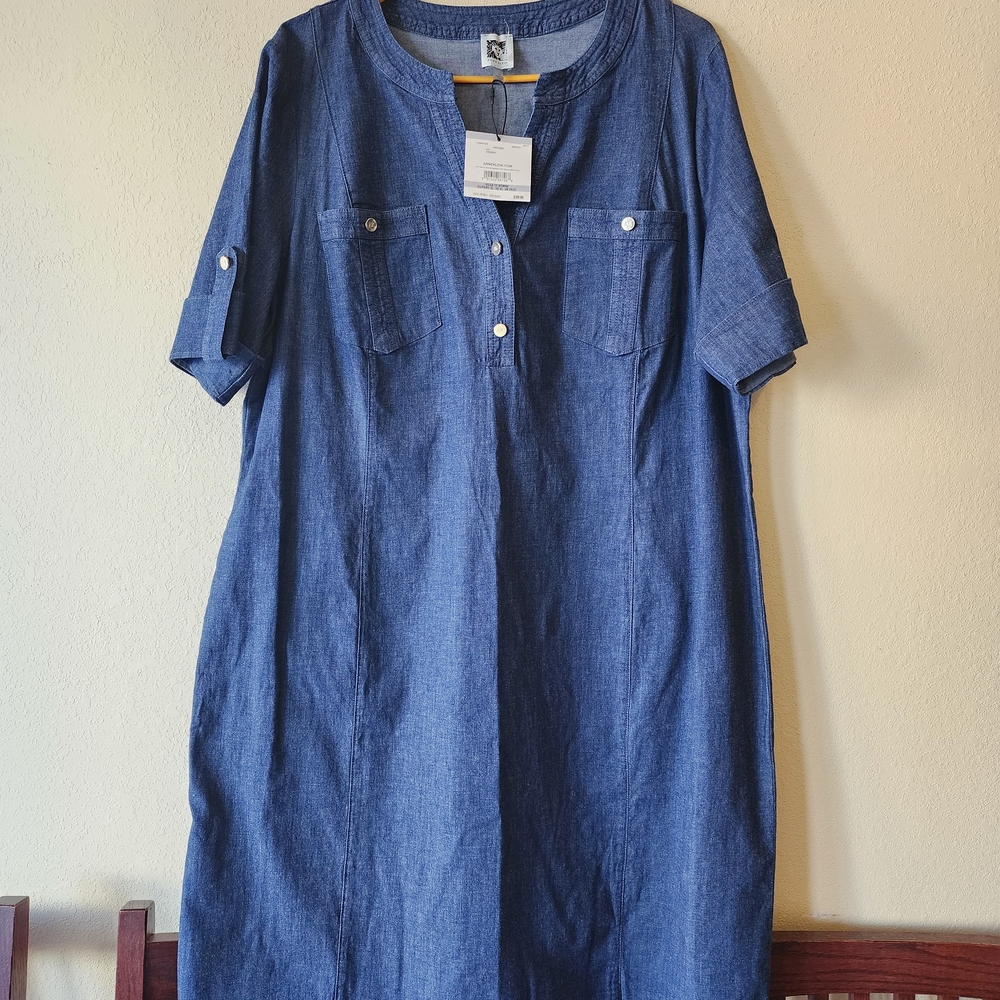Anne Klein Blue Denim Dress